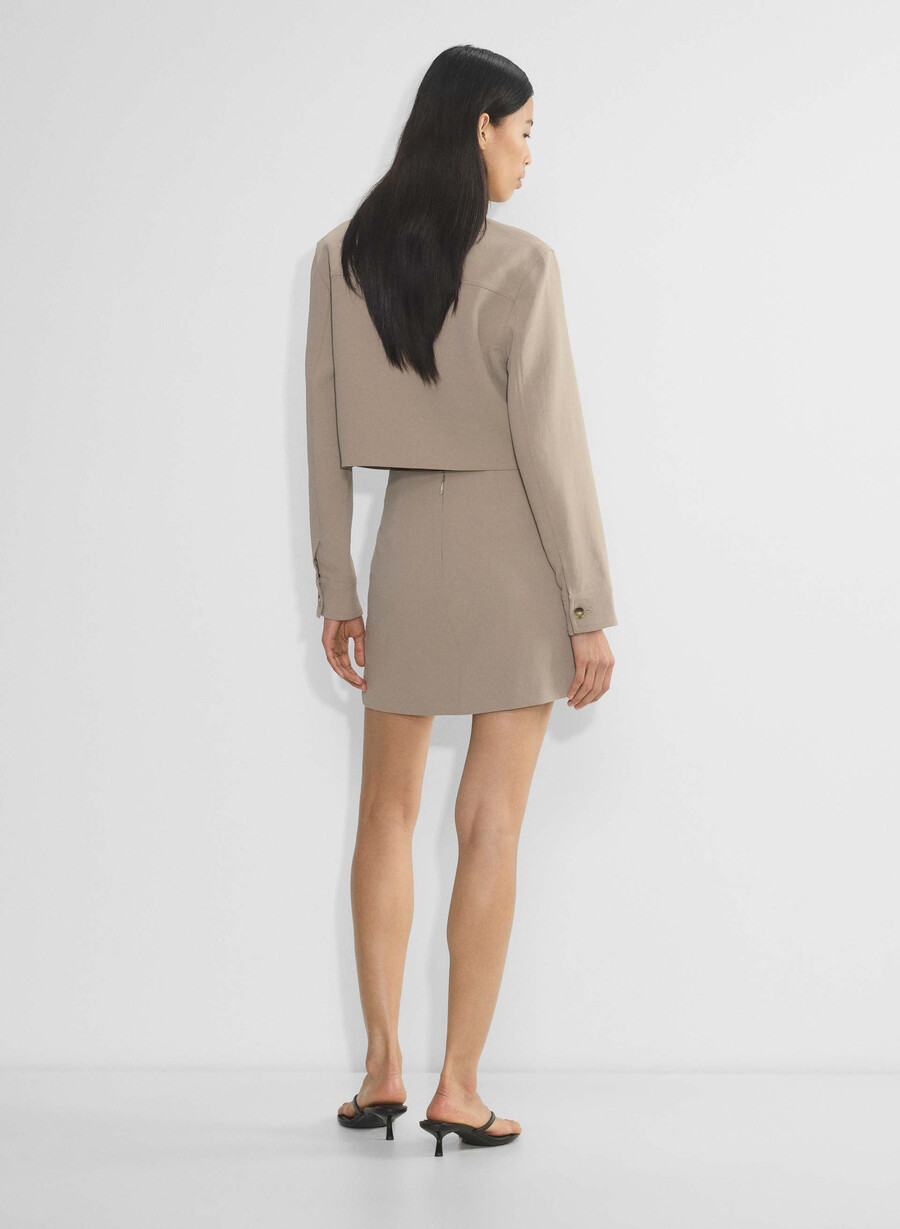 fusta mini clasică - crepette nomad taupe
