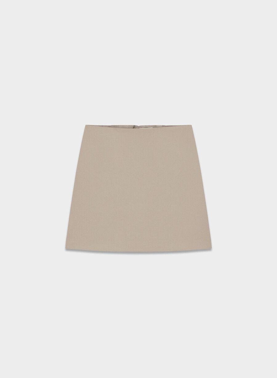 fusta mini clasică - crepette nomad taupe