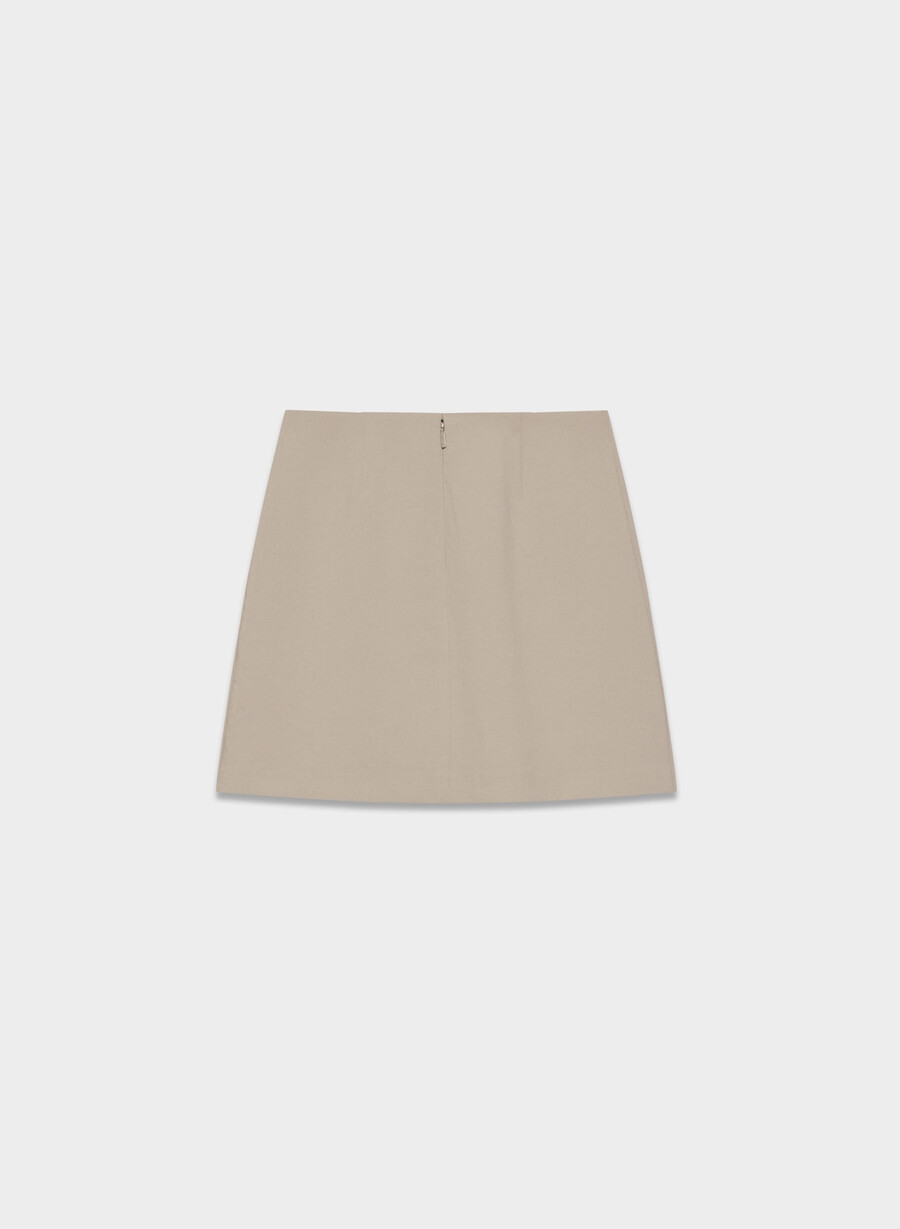 fusta mini clasică - crepette nomad taupe