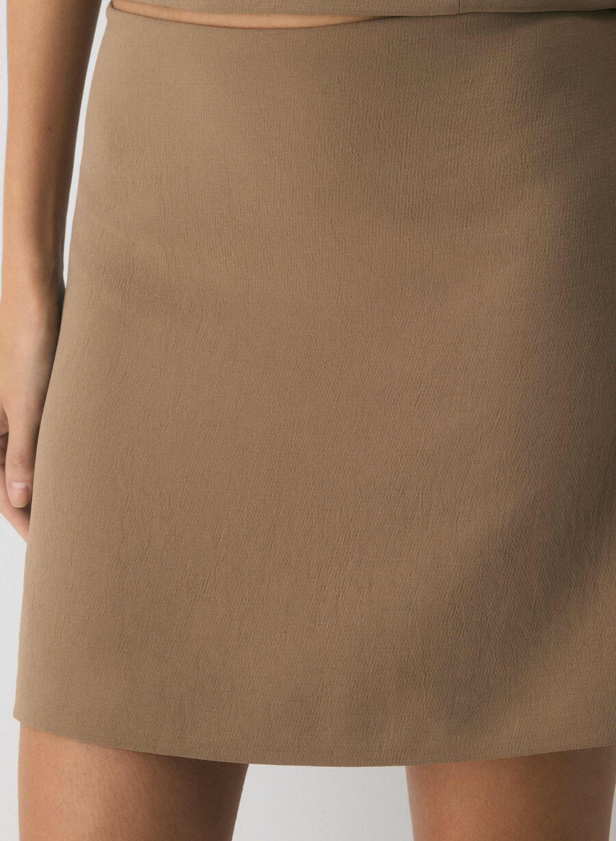 fusta mini clasică - crepette folio brown