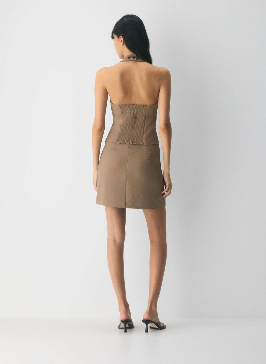 fusta mini clasică - crepette folio brown