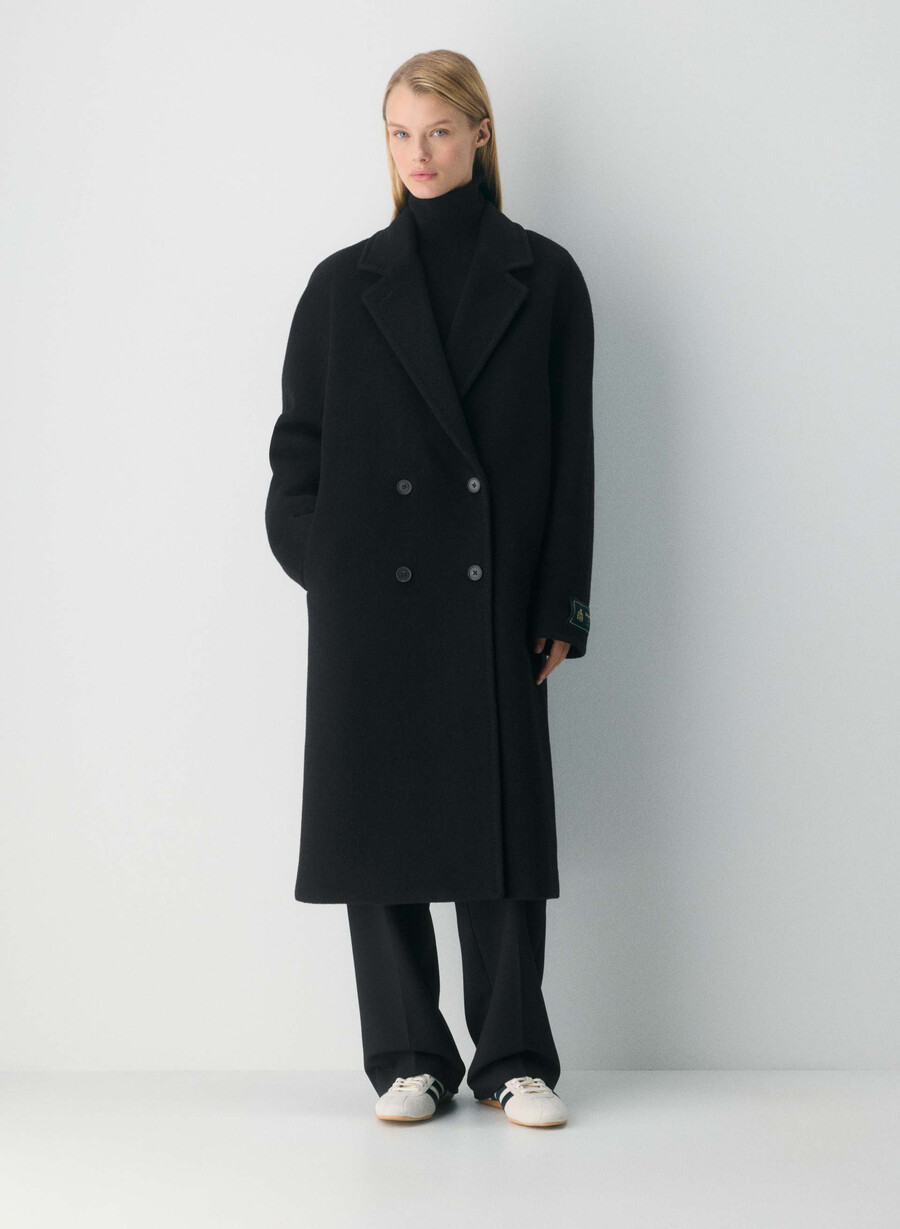 paltonul slouch nou - recamel wool negru