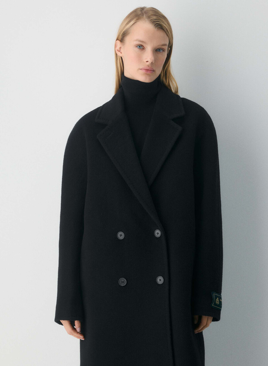 paltonul slouch nou - recamel wool negru