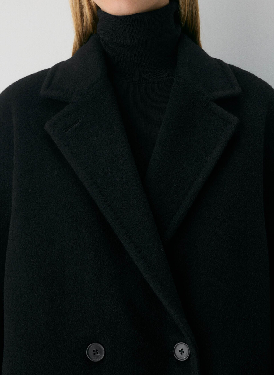 paltonul slouch nou - recamel wool negru