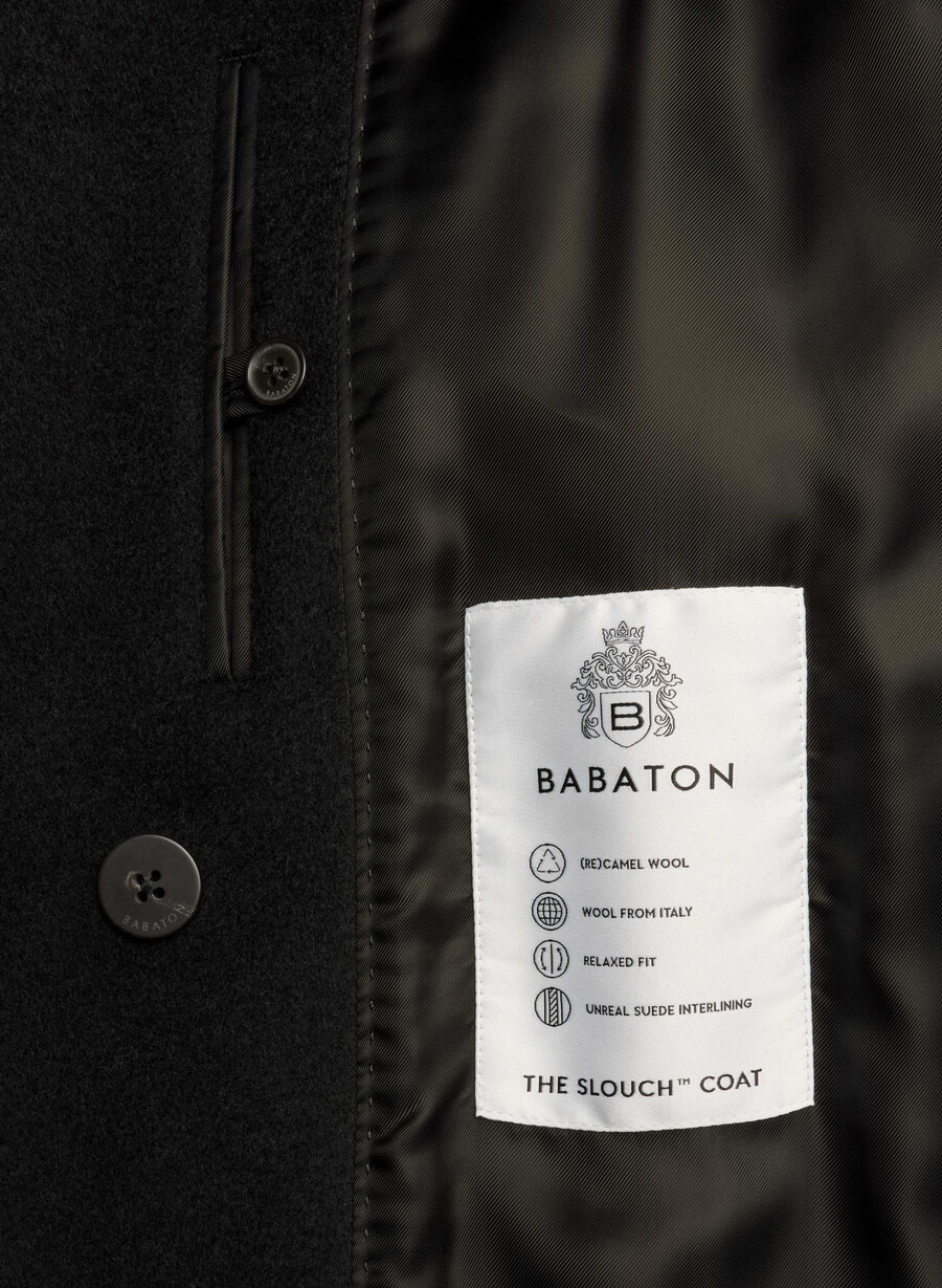 paltonul slouch nou - recamel wool negru