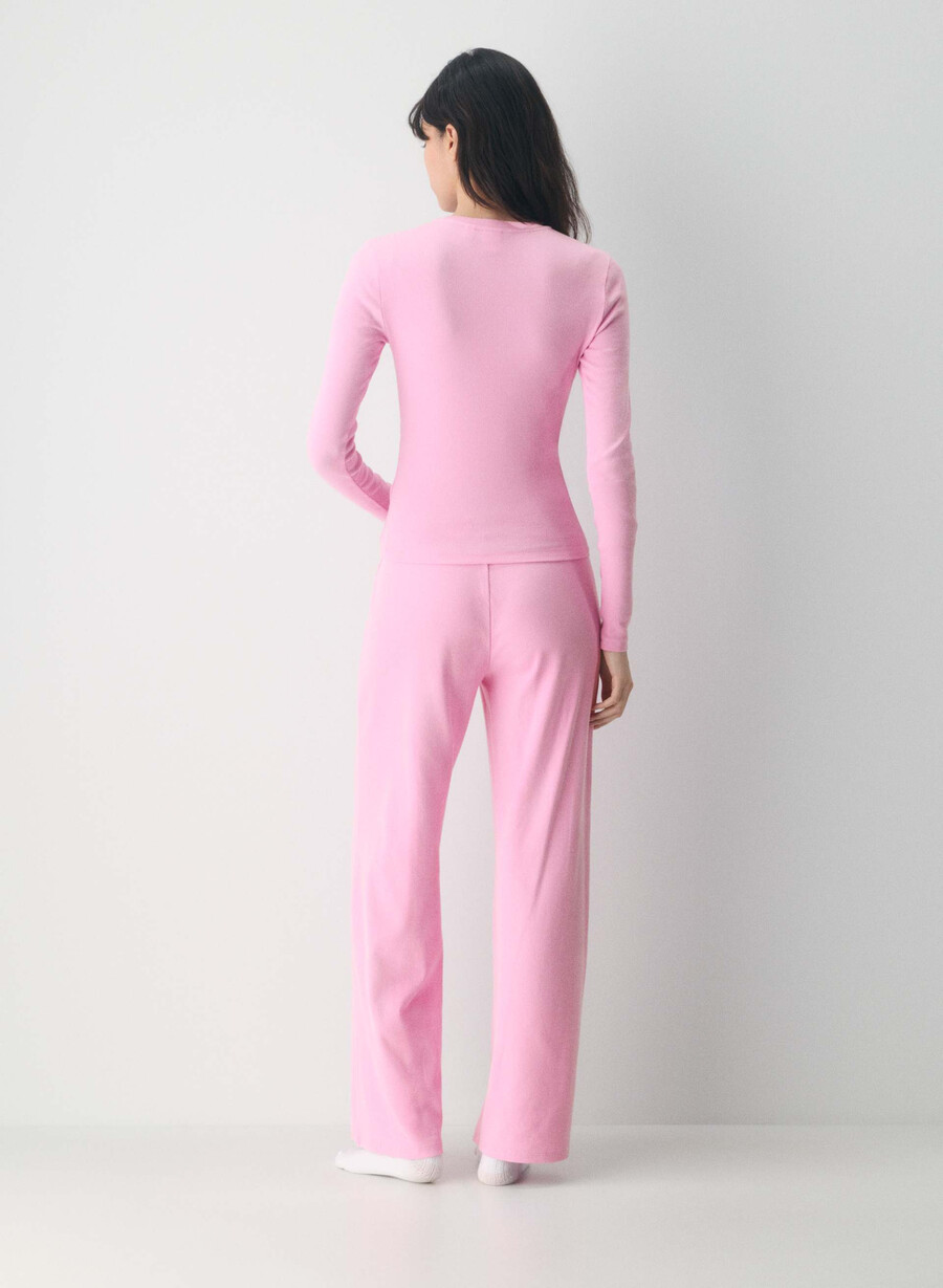 tricou cu mânecă lungă homestretch rib solo morganite roz