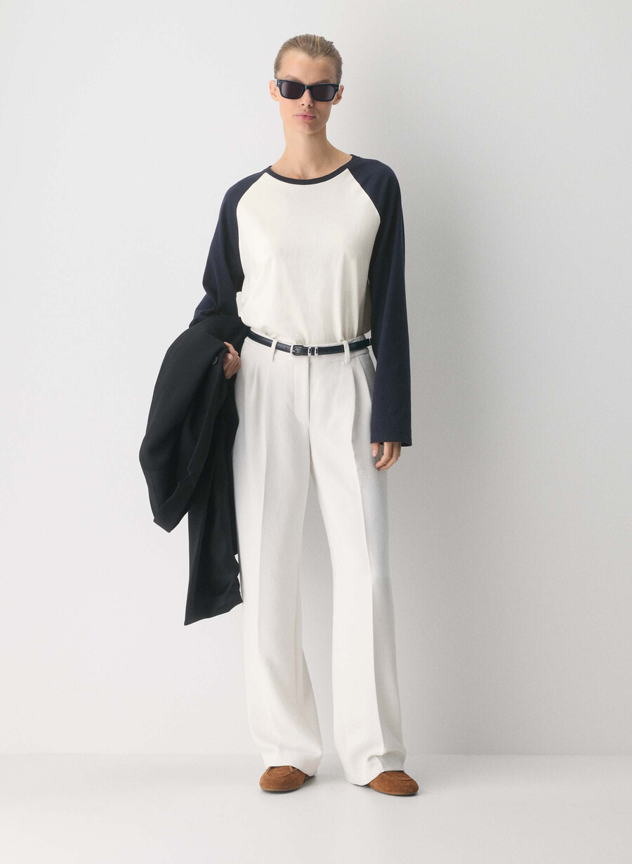 pantalonii the effortless pant cu talie mică - crepette mesteacĂn deschis