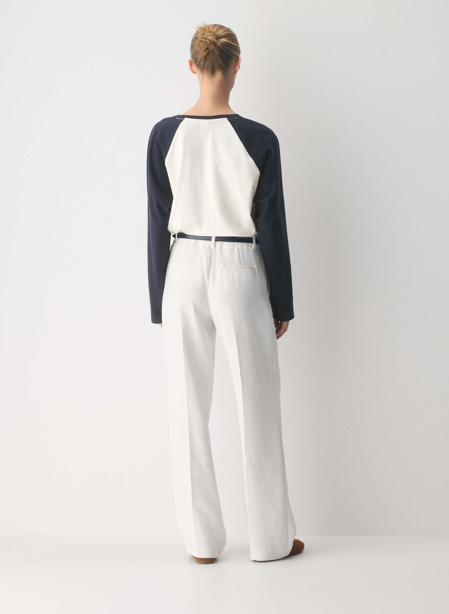 pantalonii the effortless pant cu talie mică - crepette mesteacĂn deschis
