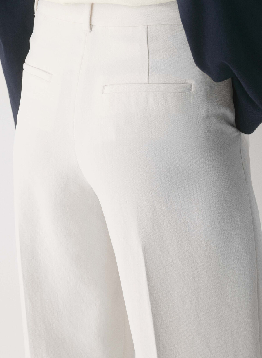 pantalonii the effortless pant cu talie mică - crepette mesteacĂn deschis