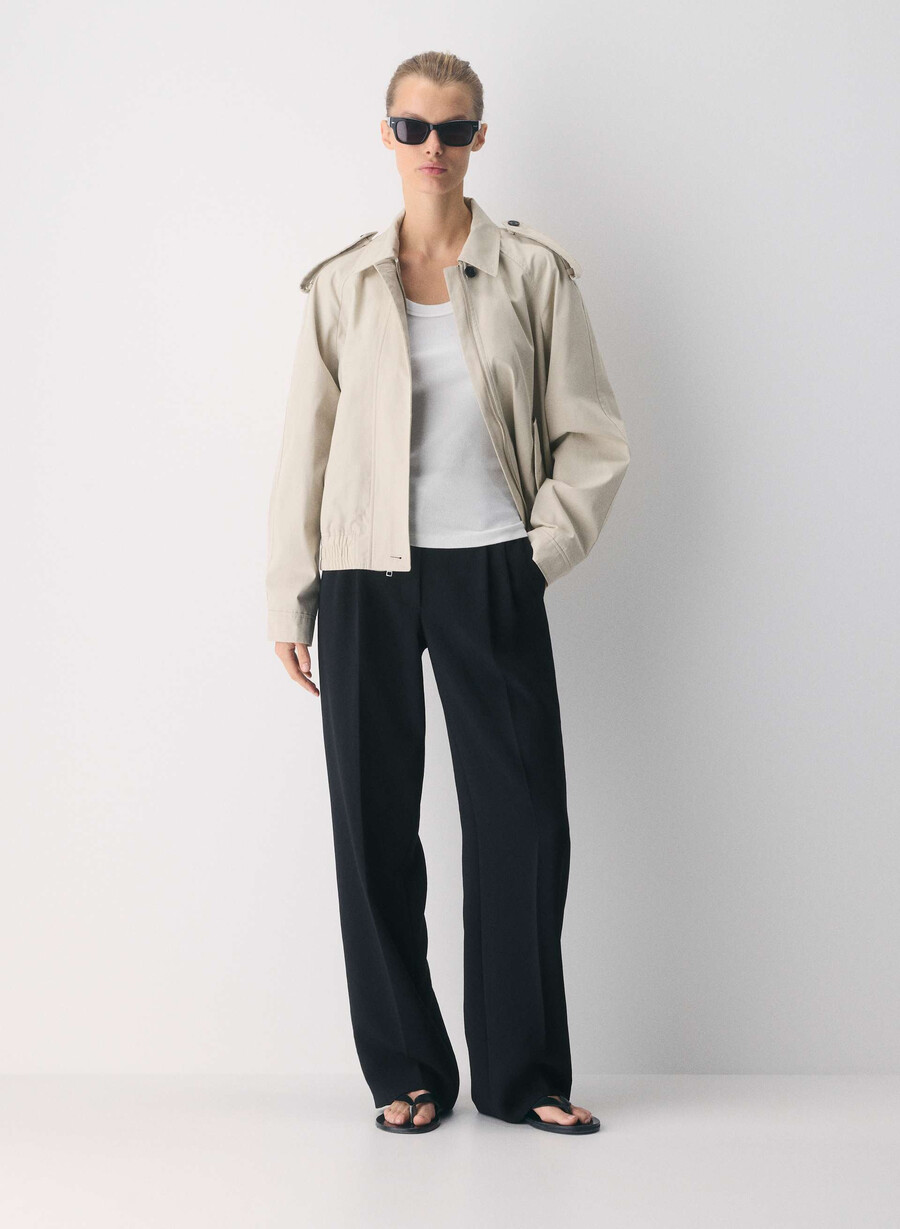 pantalonii the effortless pant cu talie mică - crepette negri
