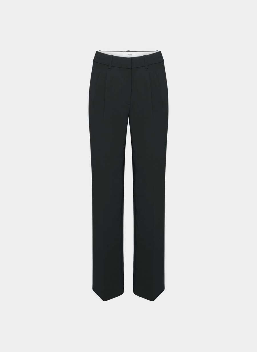 pantalonii the effortless pant cu talie mică - crepette negri