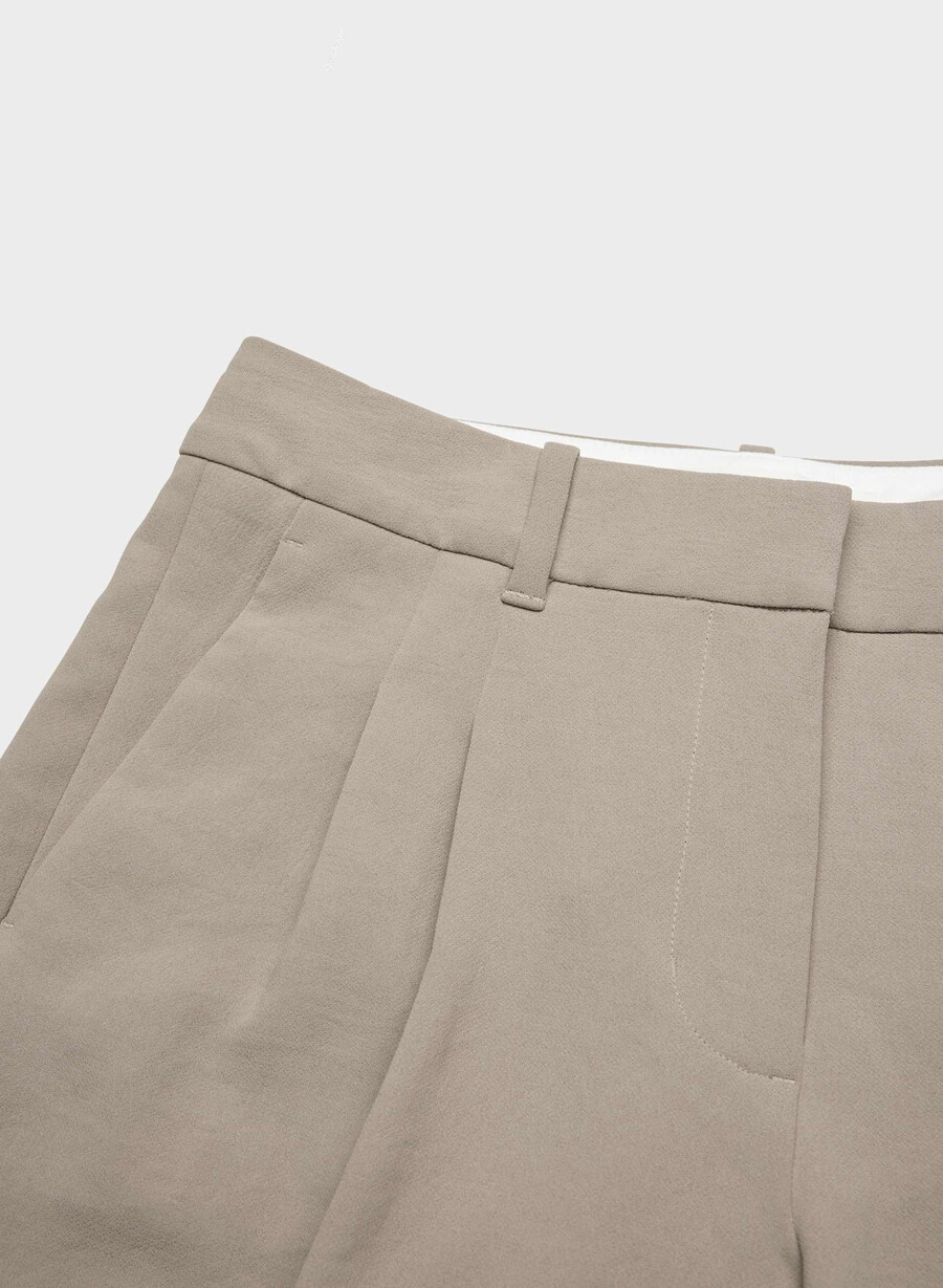 pantalonii the effortless pant cu talie mică - crepette nomad taupe