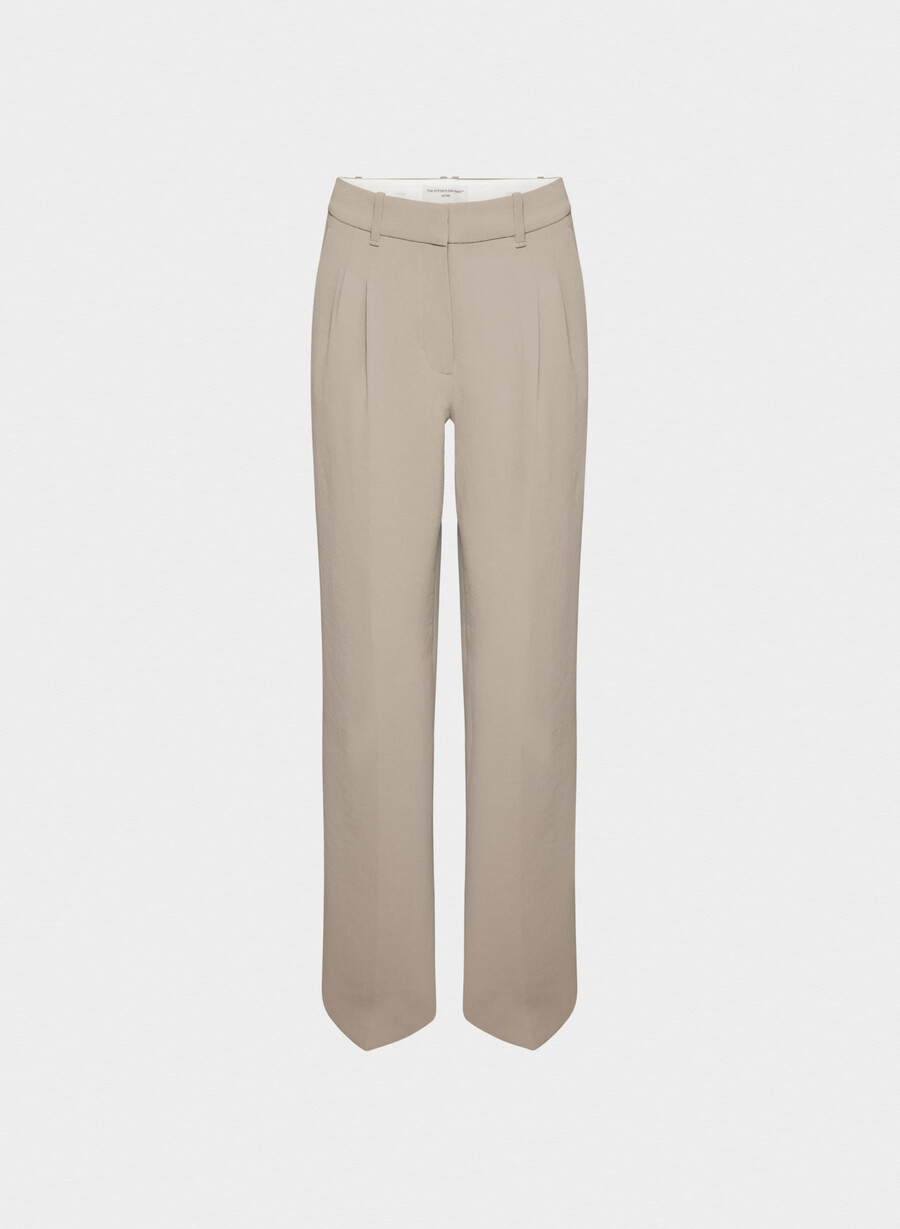pantalonii the effortless pant cu talie mică - crepette nomad taupe