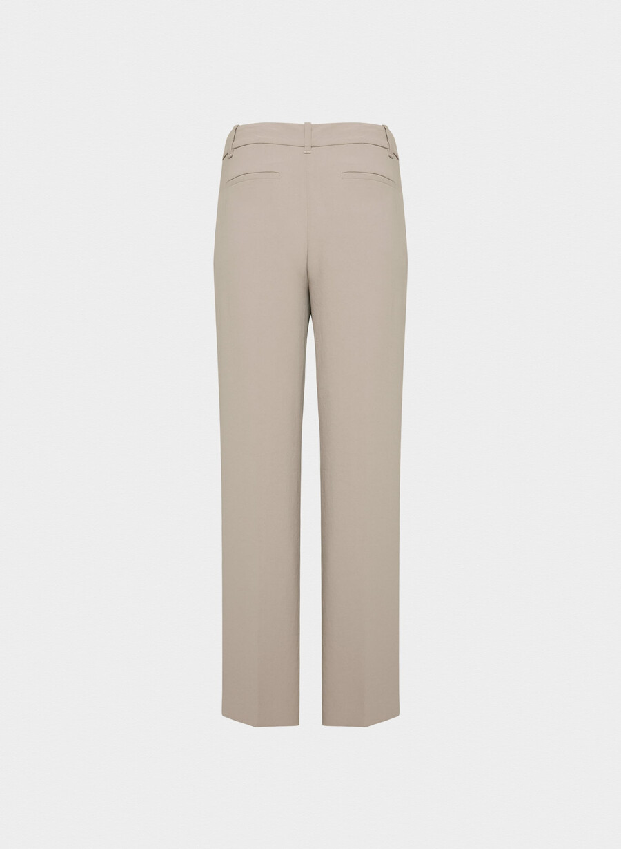 pantalonii the effortless pant cu talie mică - crepette nomad taupe