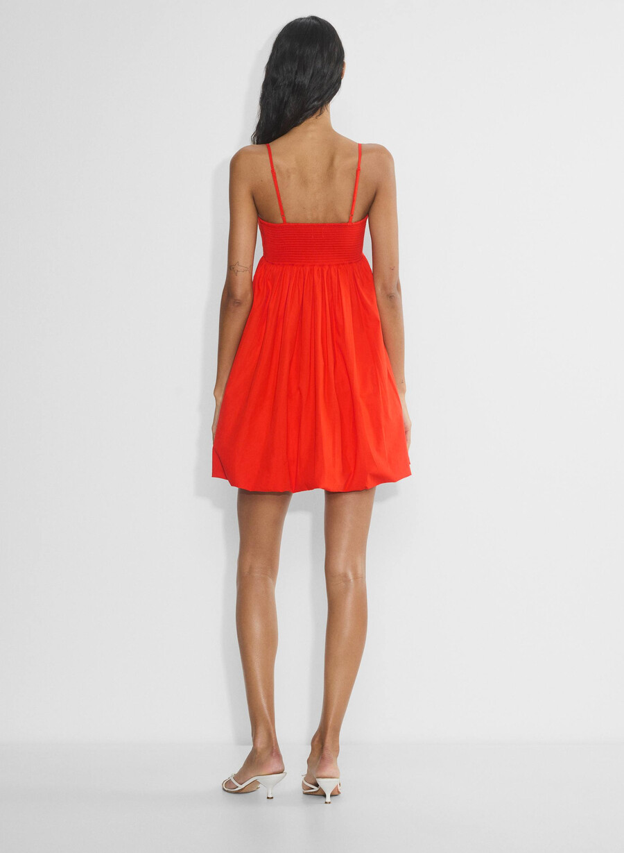 rochie elio poplin roȘu mac
