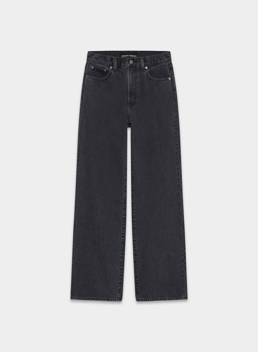 blugi denim forum the farrah hi-rise wide - tuș de ochi negru