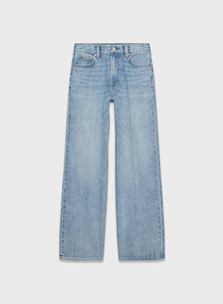 blugi largi cu talie înaltă the farrah de la denim forum 7 ani bleu taboo