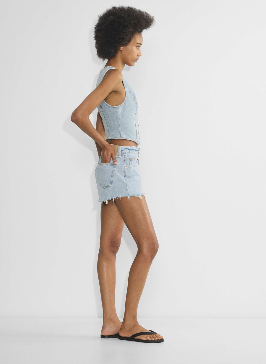 denim forum pantaloni scurți din denim cu talie înaltă ai fostului iubit iatĂ vine sn bl