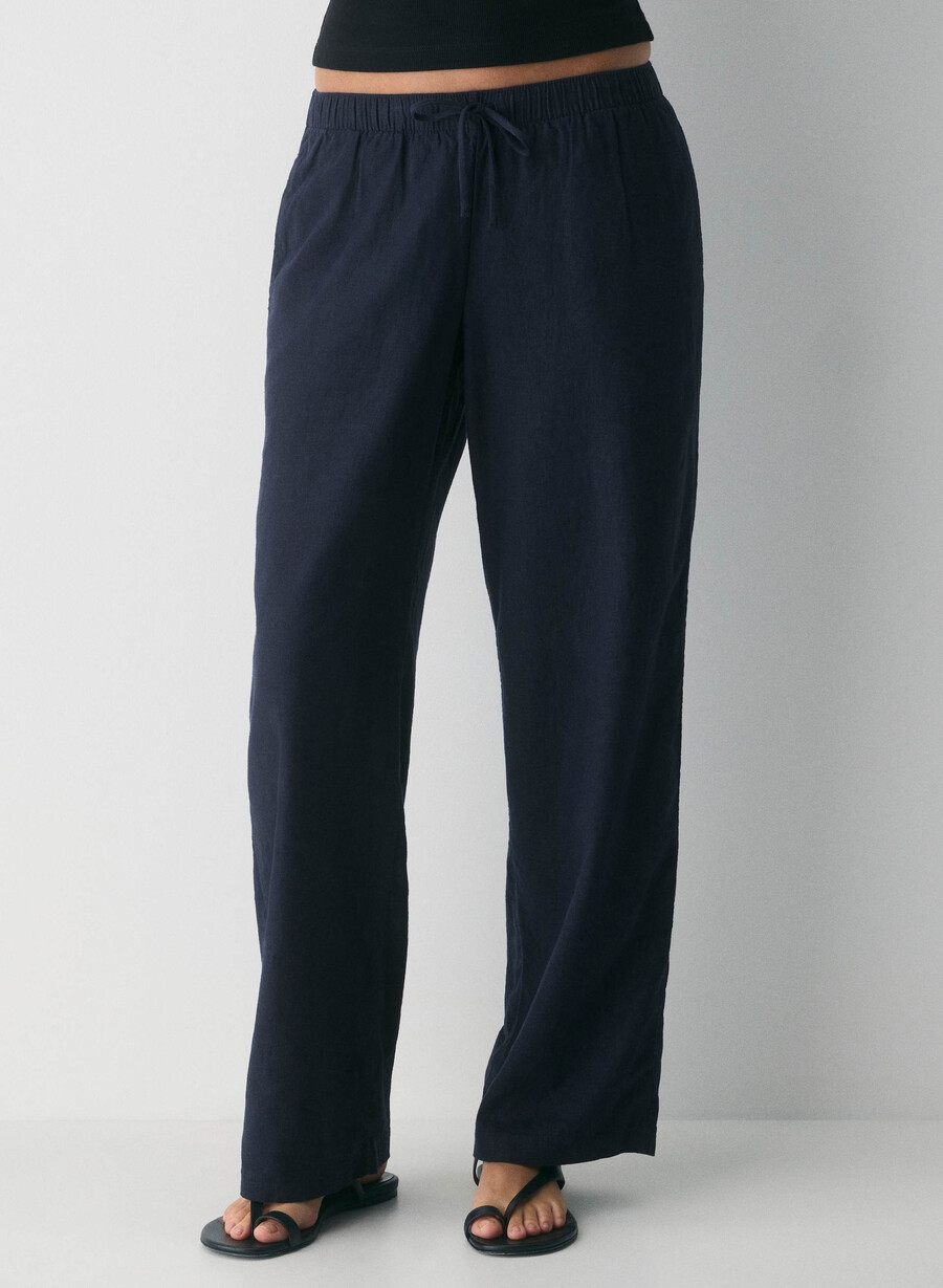 pantaloni sontag linen negri