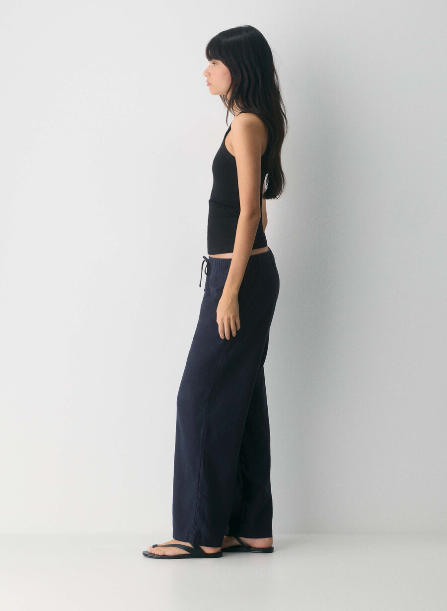pantaloni sontag linen negri