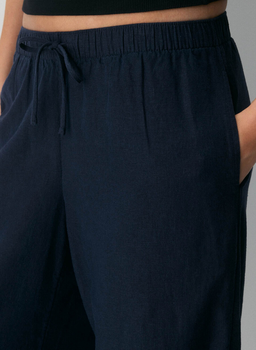 pantaloni sontag linen negri