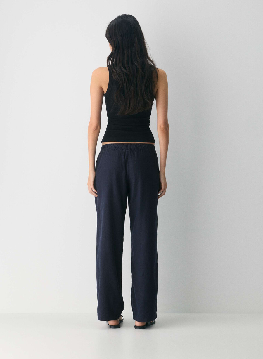 pantaloni sontag linen negri