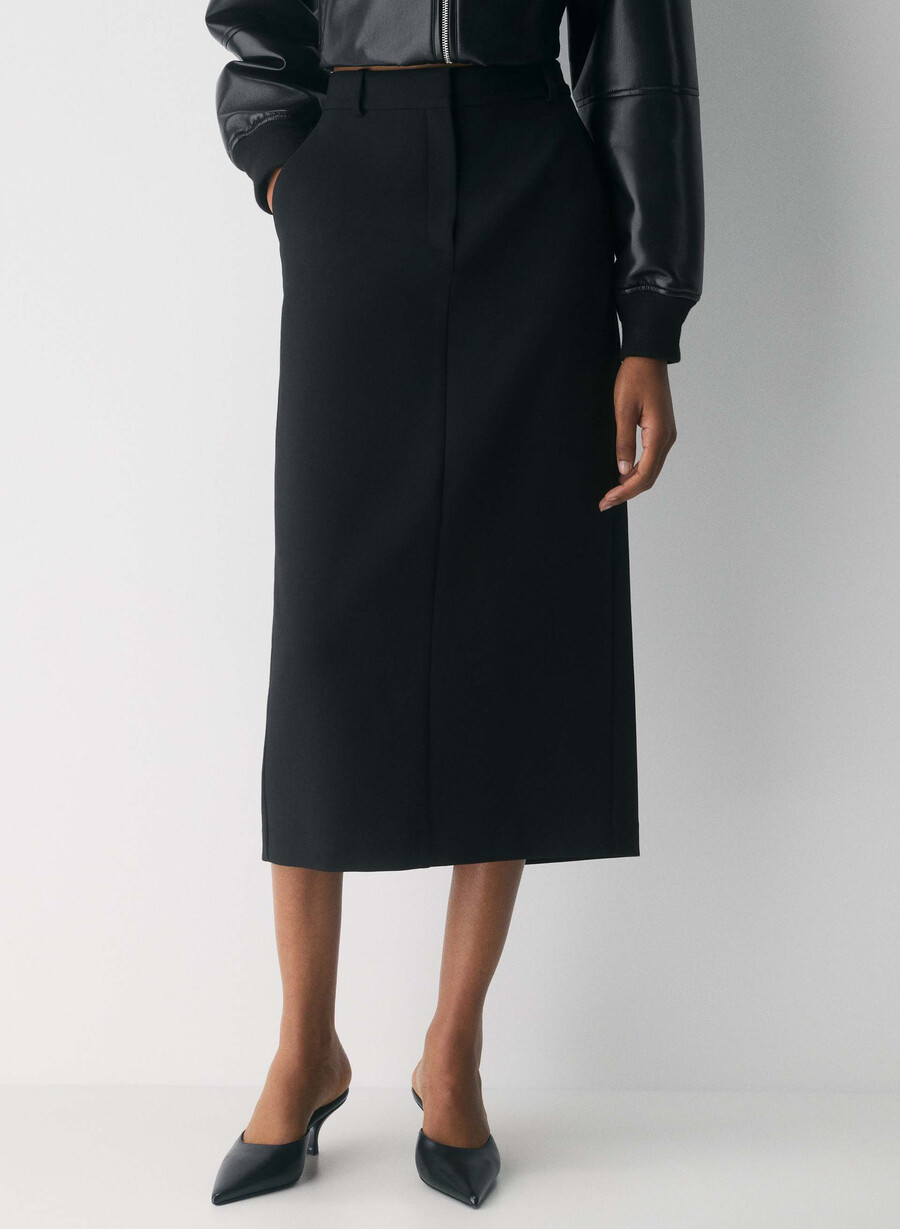 fustă maxi chisel - ressential black