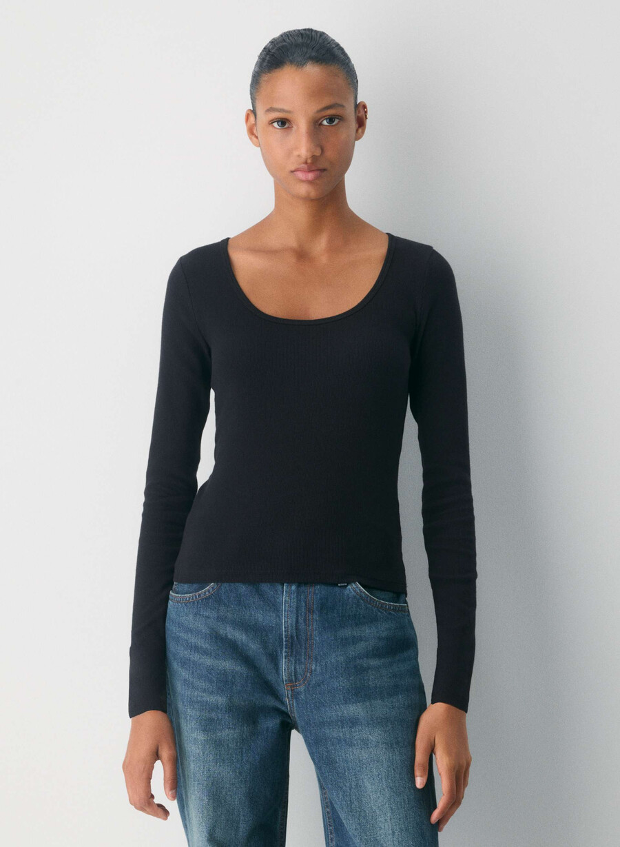 tricou cu mânecă lungă homestretch rib equalizer negru
