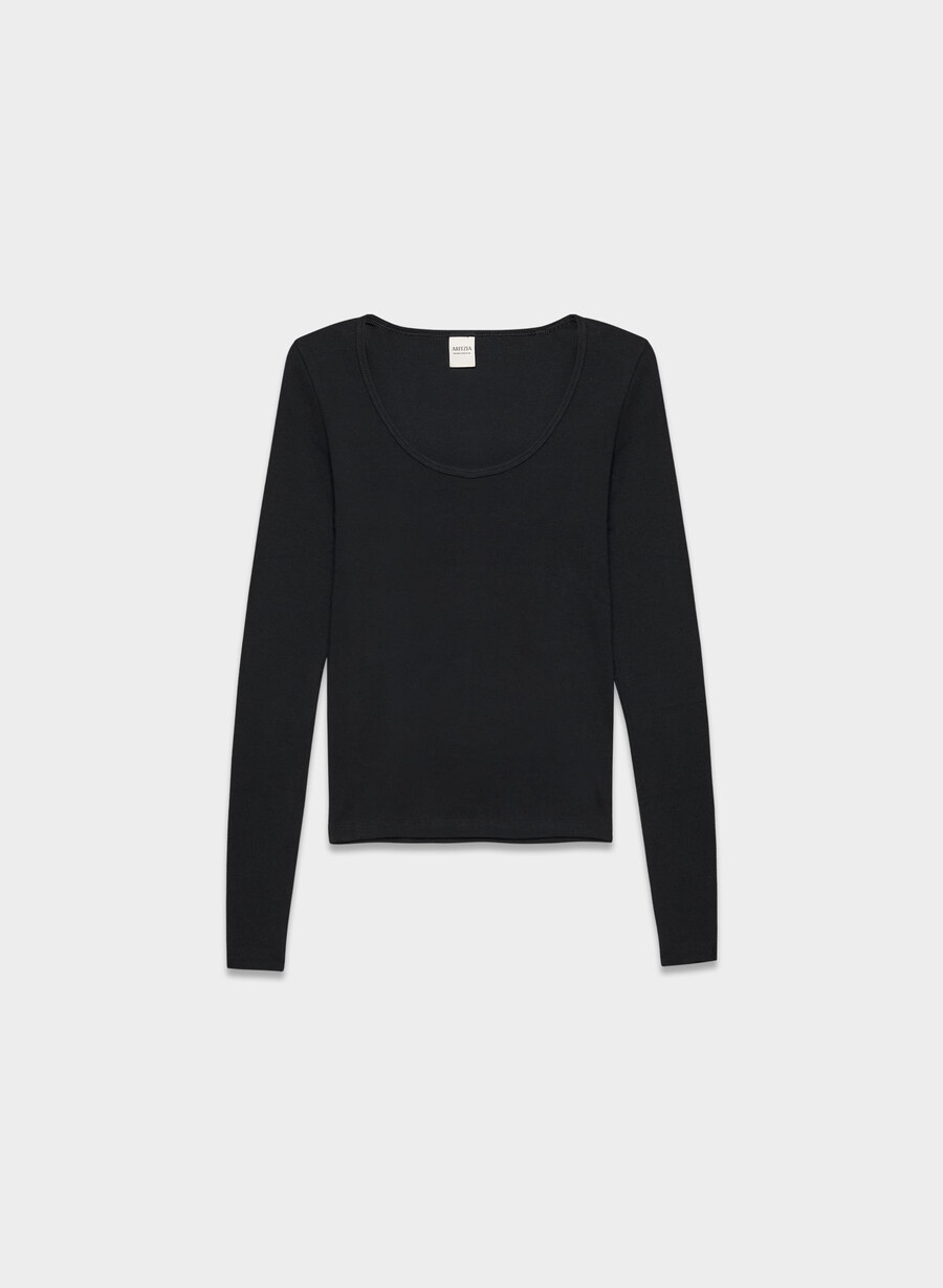 tricou cu mânecă lungă homestretch rib equalizer negru