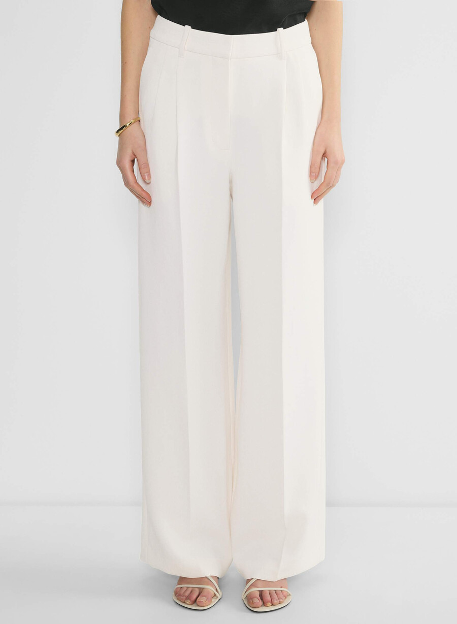 pantalonii the effortless pant mai largi - crepette verde deschis