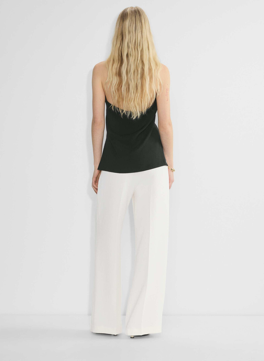 pantalonii the effortless pant mai largi - crepette verde deschis