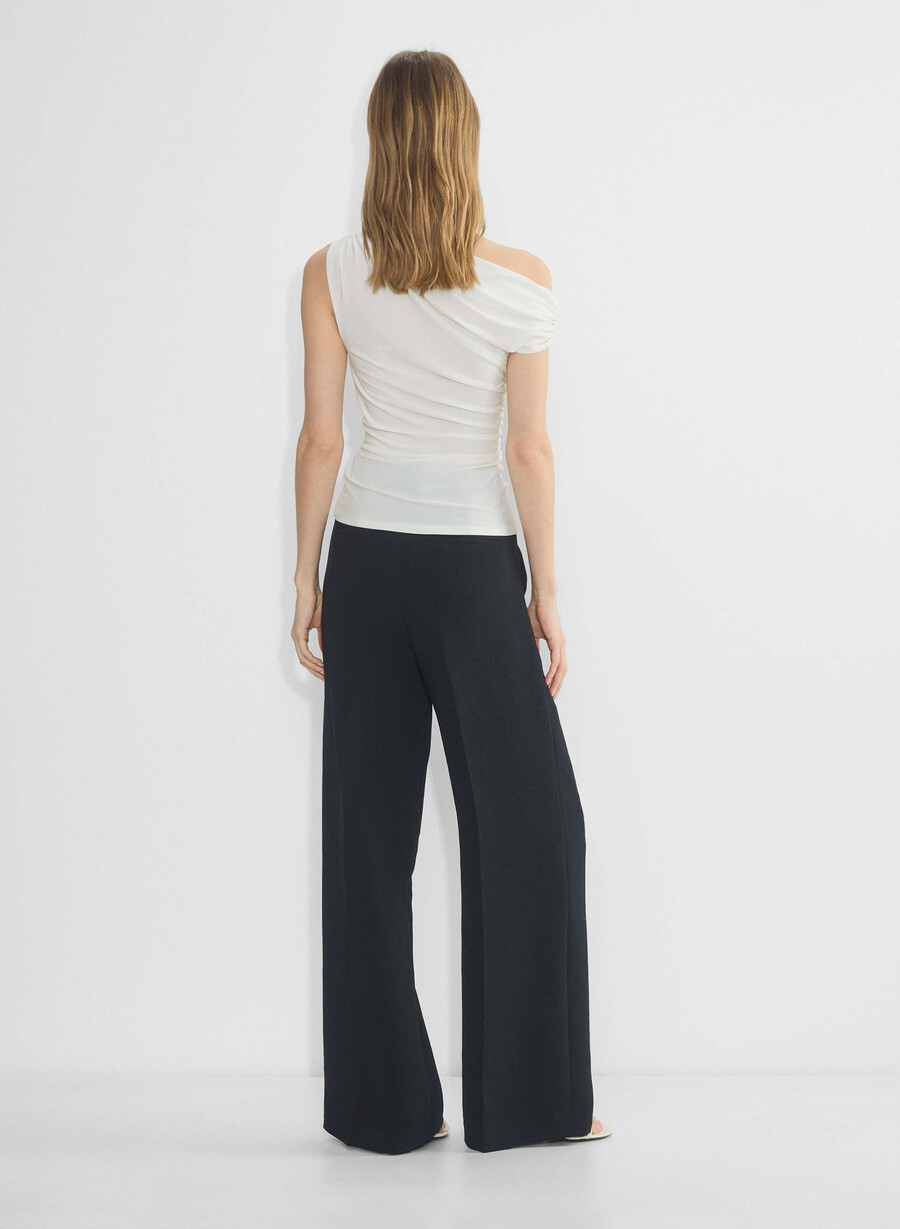 pantalonii the effortless pant mai largi - crepette negri