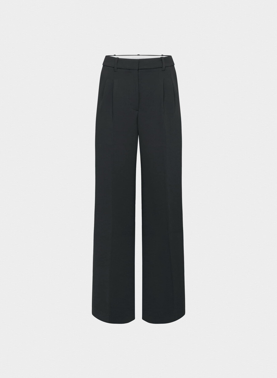 pantalonii the effortless pant mai largi - crepette negri