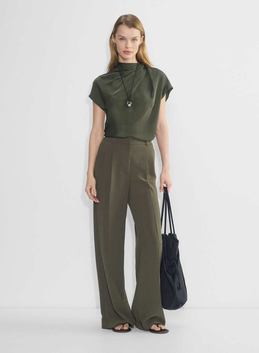 pantalonii the effortless pant mai largi - crepette mĂslin Închis