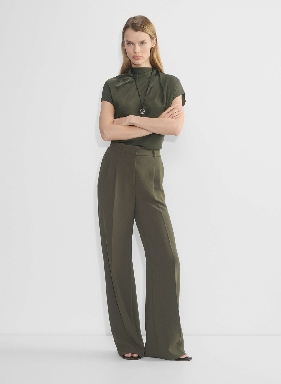 pantalonii the effortless pant mai largi - crepette mĂslin Închis