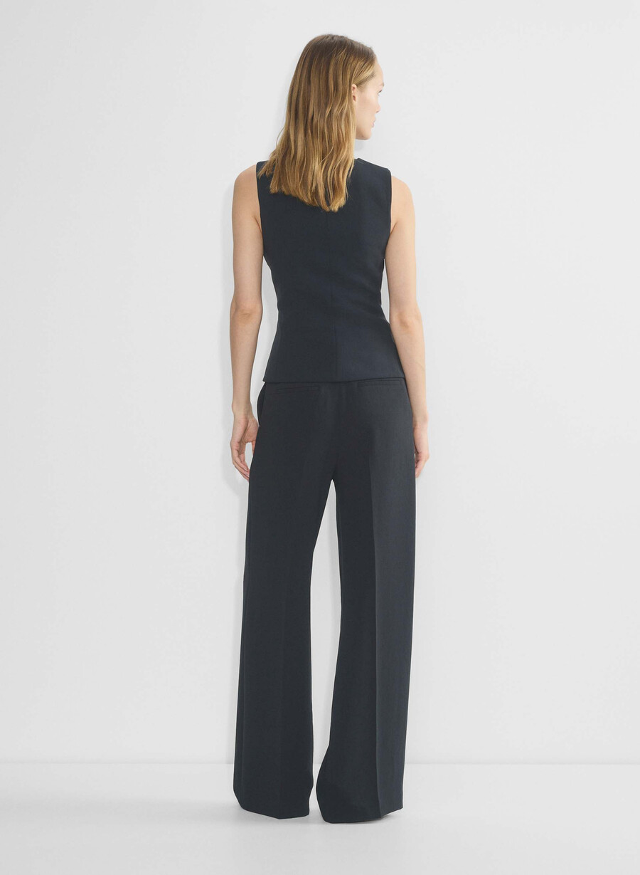 pantalonii the effortless pant mai largi - crepette bleumarin bleumarin Închis