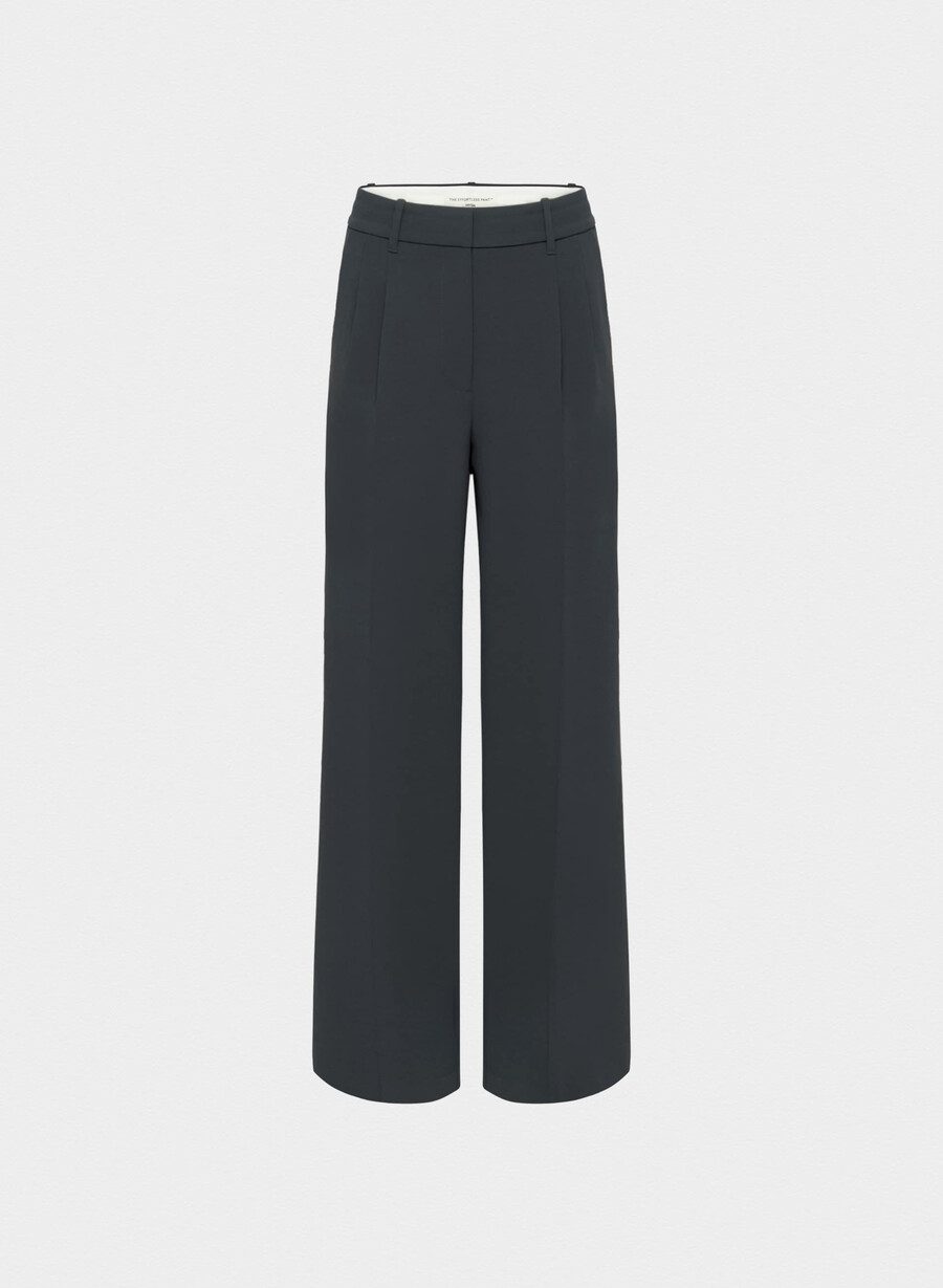 pantalonii the effortless pant mai largi - crepette bleumarin bleumarin Închis