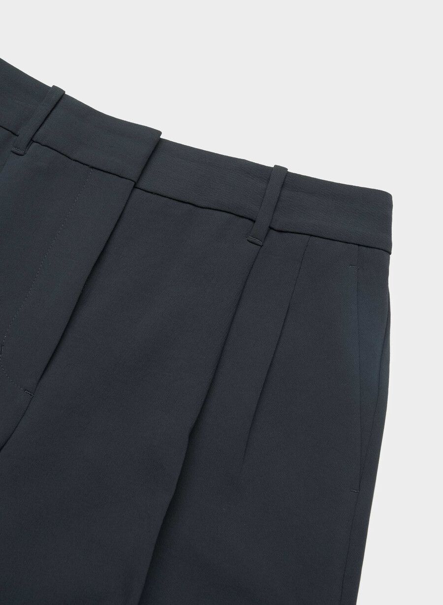 pantalonii the effortless pant mai largi - crepette bleumarin bleumarin Închis