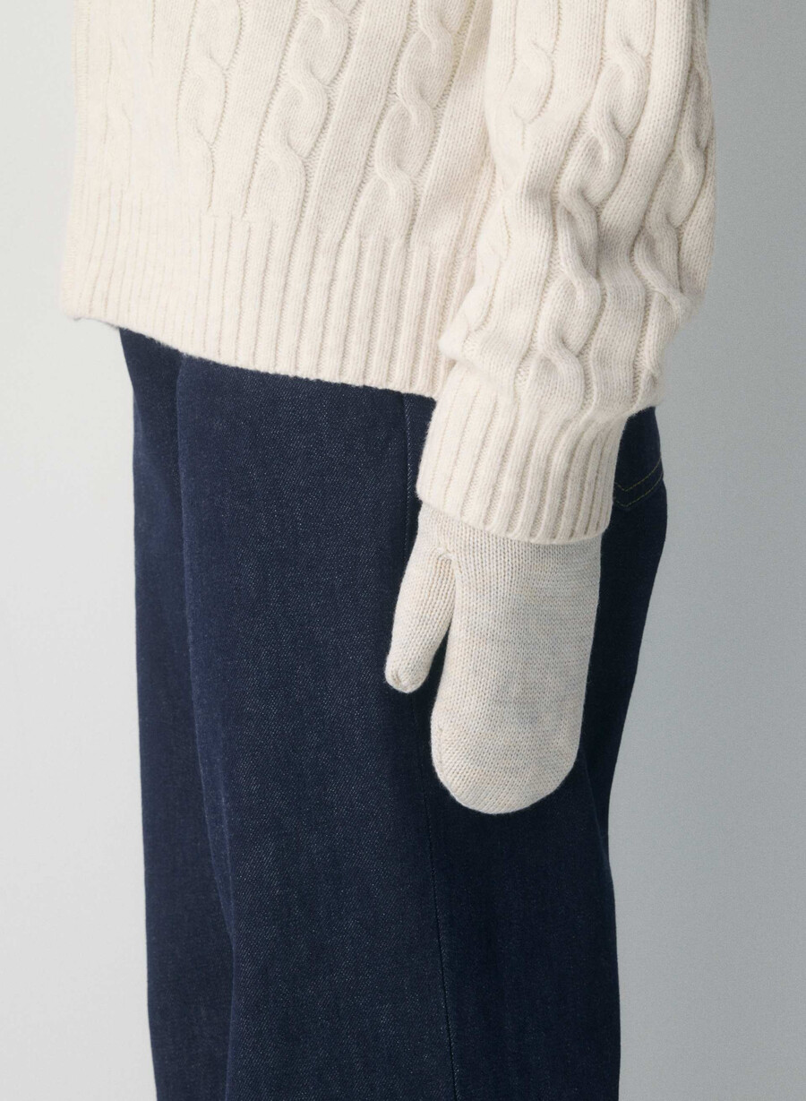 mănușă bundle mitten heather light oatmeal