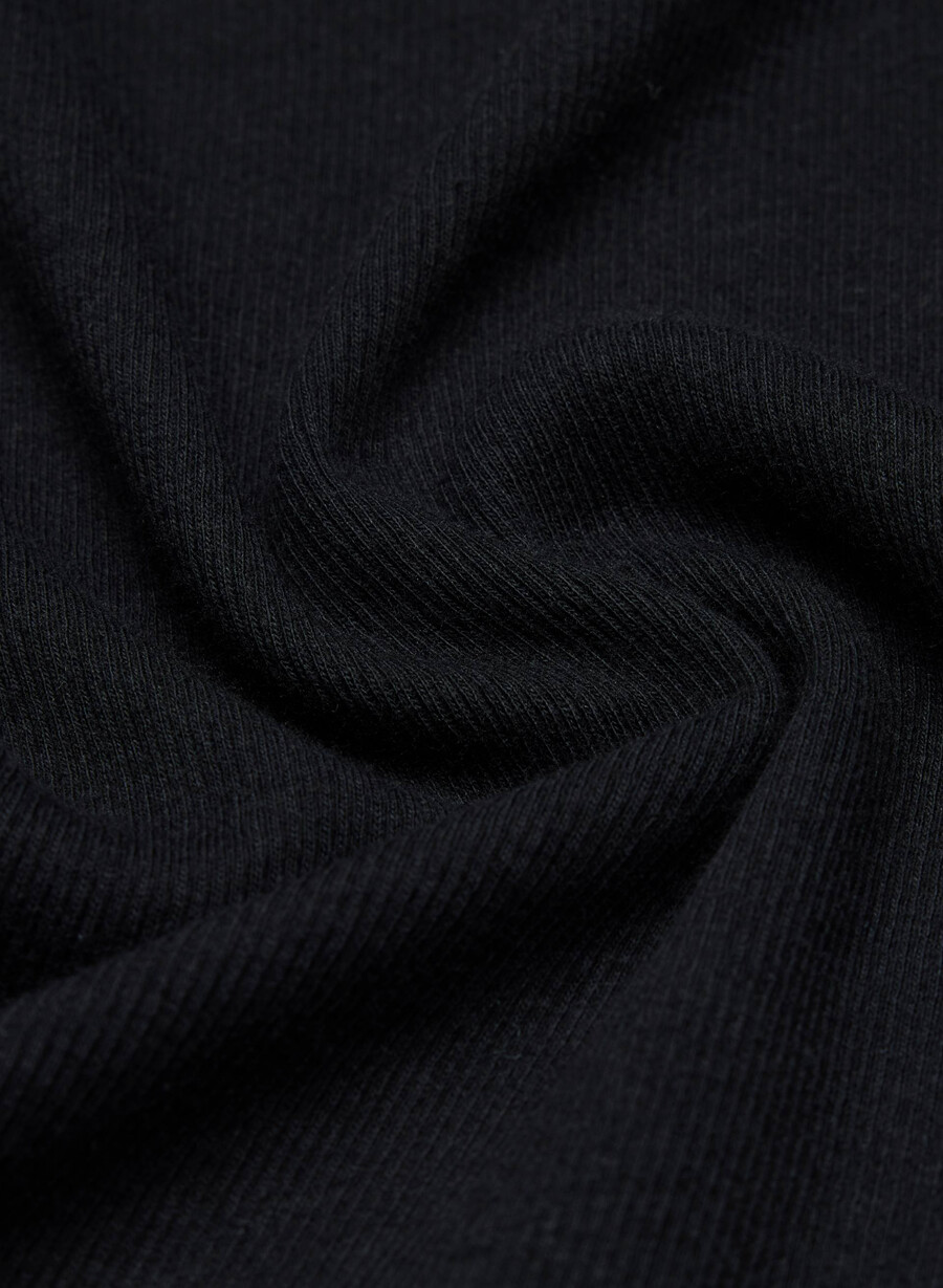 tricou cu mânecă lungă homestretch rib cu guler pătrat negru