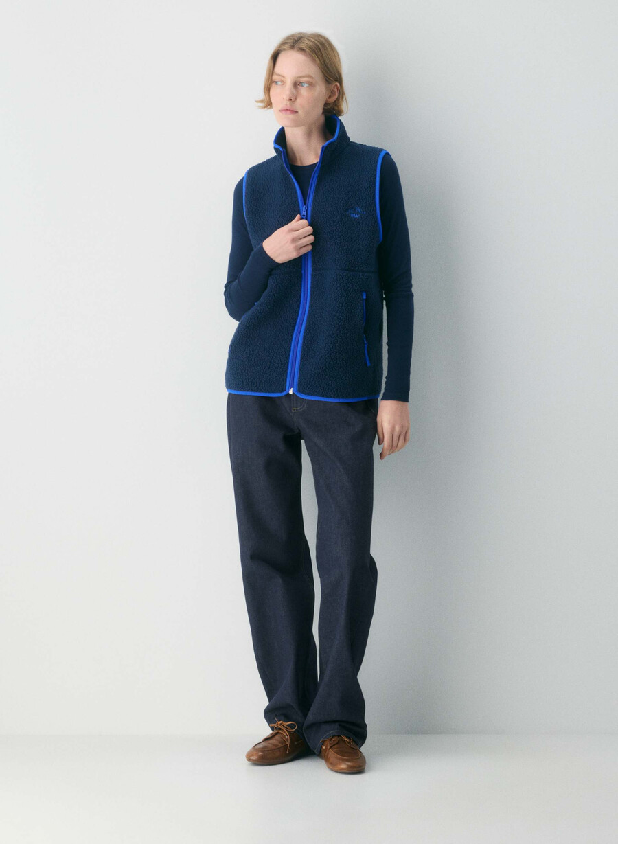 vestă polartec thermal pro cu guler mockneck admiral jazz blue