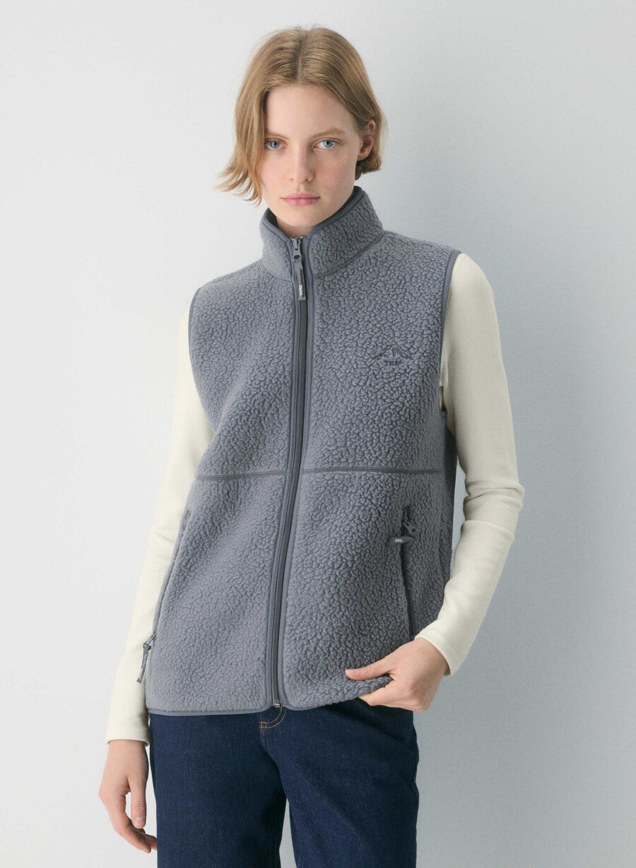 vestă polartec thermal pro cu guler înalt bleumarin vintage