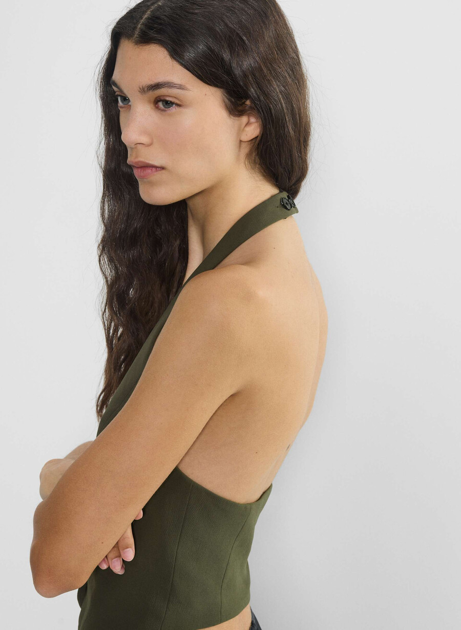 vito vest - crepette dark olive