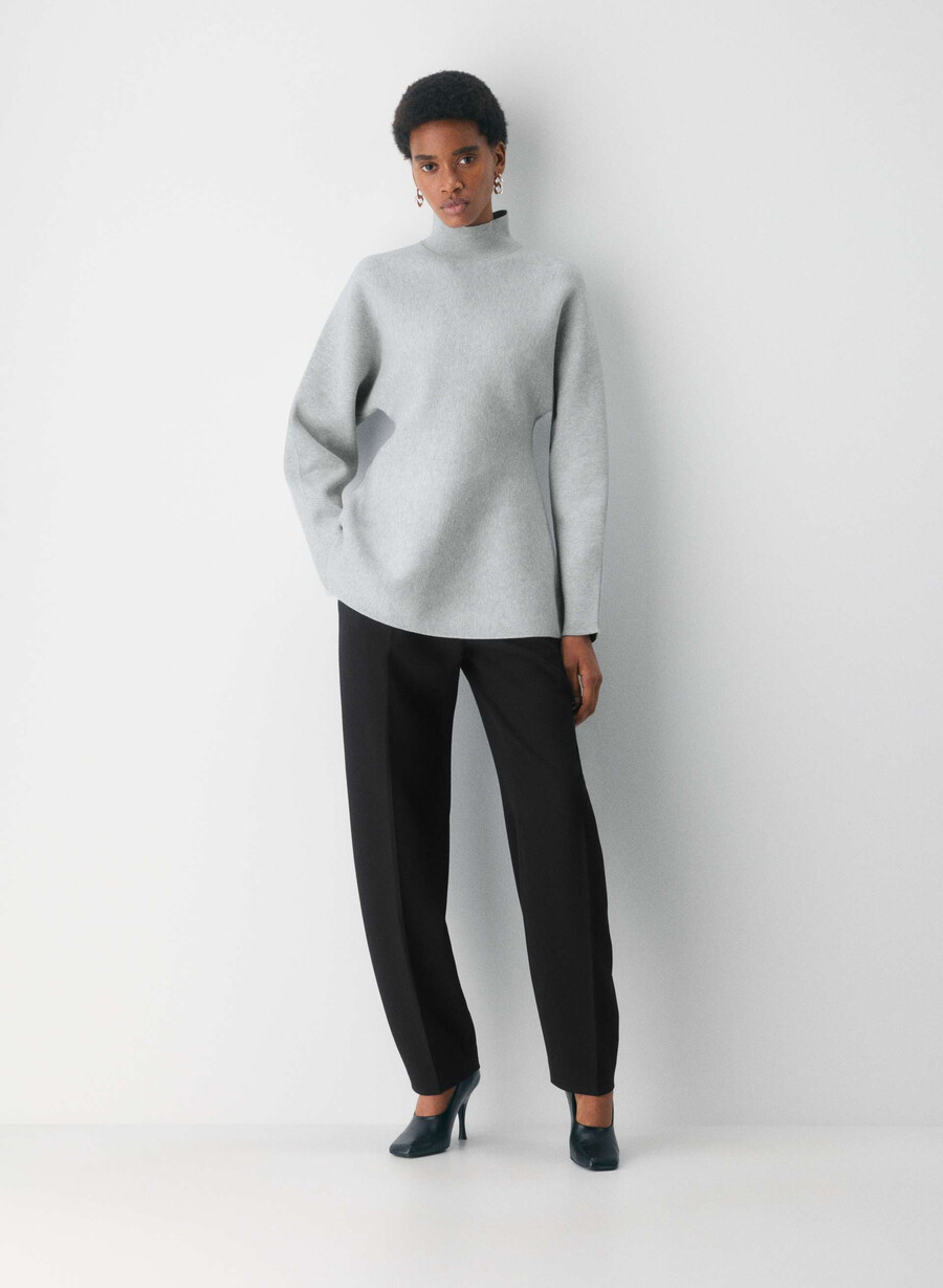 pulover formation cu guler înalt heather chrome