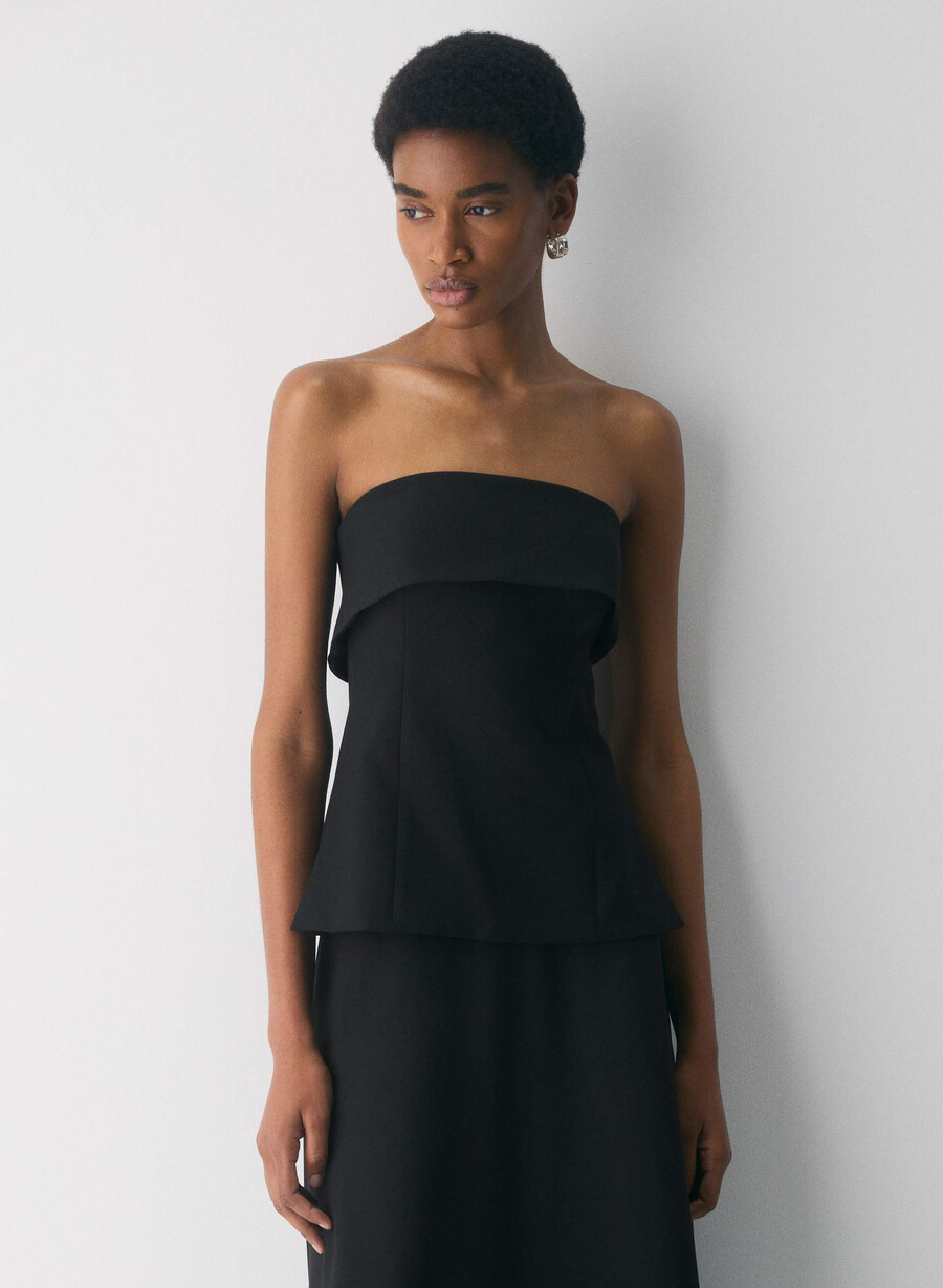 bluză element tube top - ressential black
