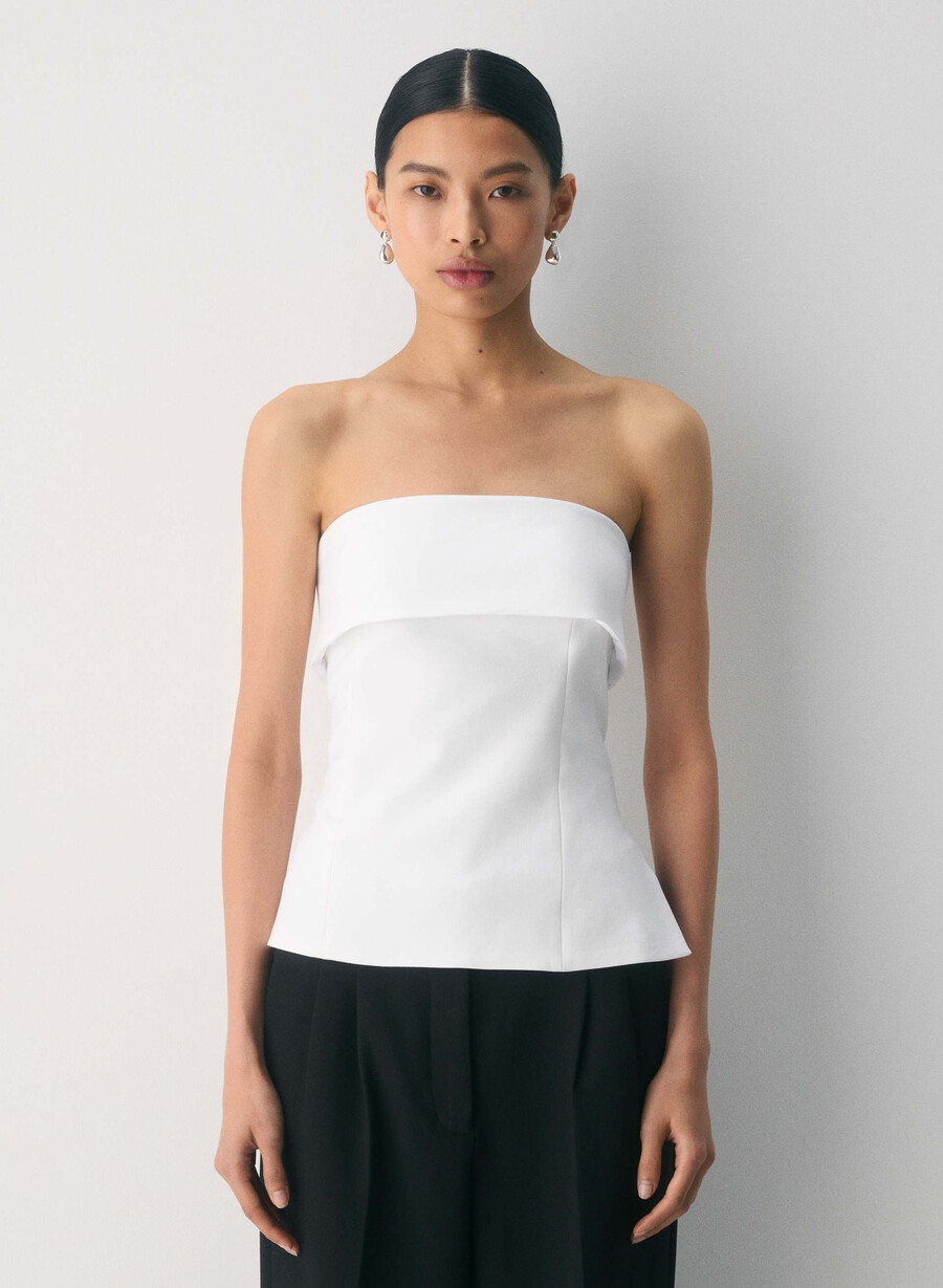 tricou element tube top - ressential alb