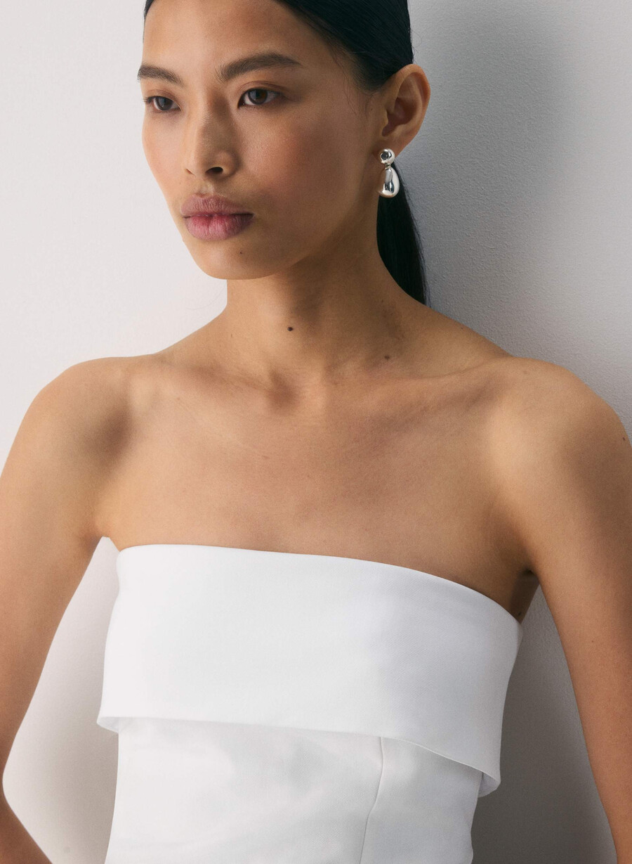 tricou element tube top - ressential alb