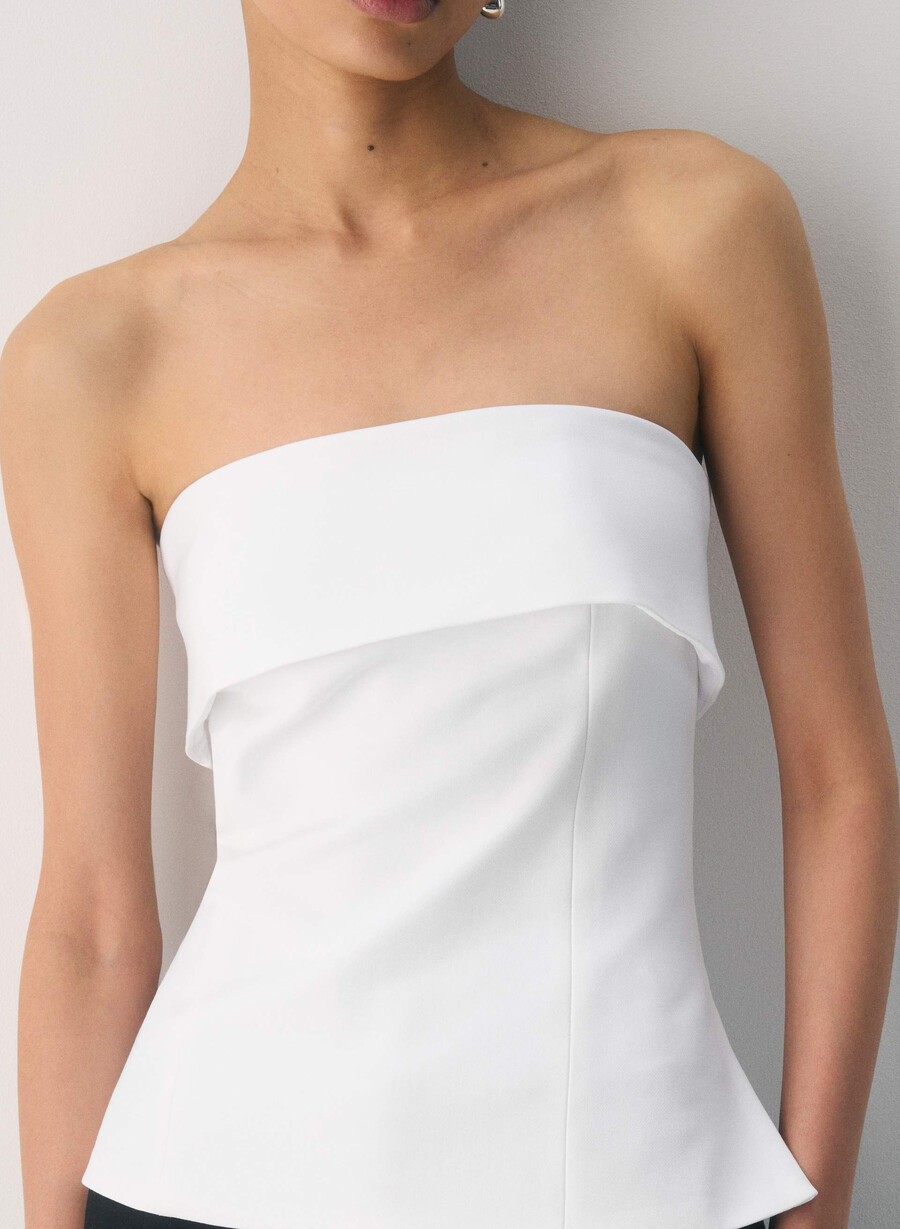tricou element tube top - ressential alb