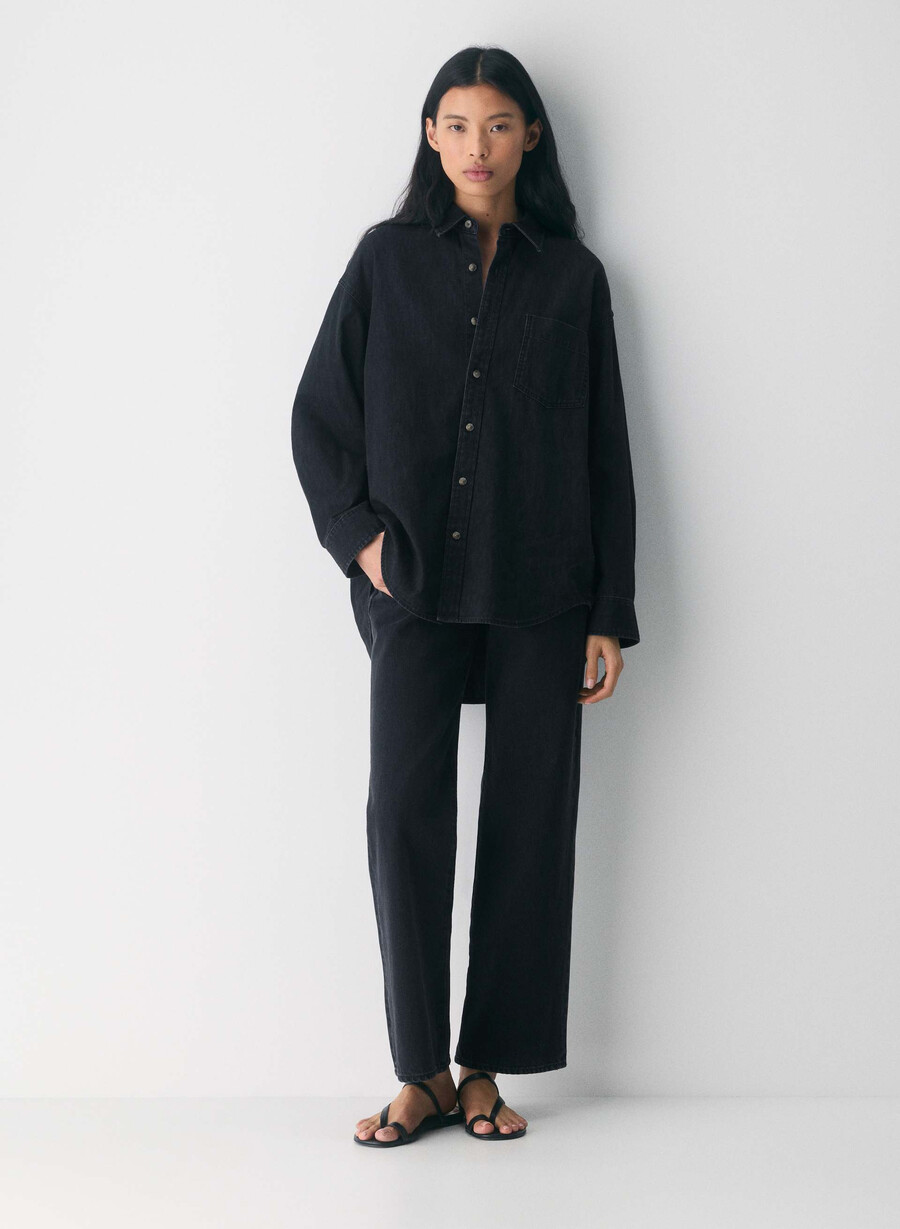 cămașă confortabilă din denim denim forum the 80s tus de ochi negru