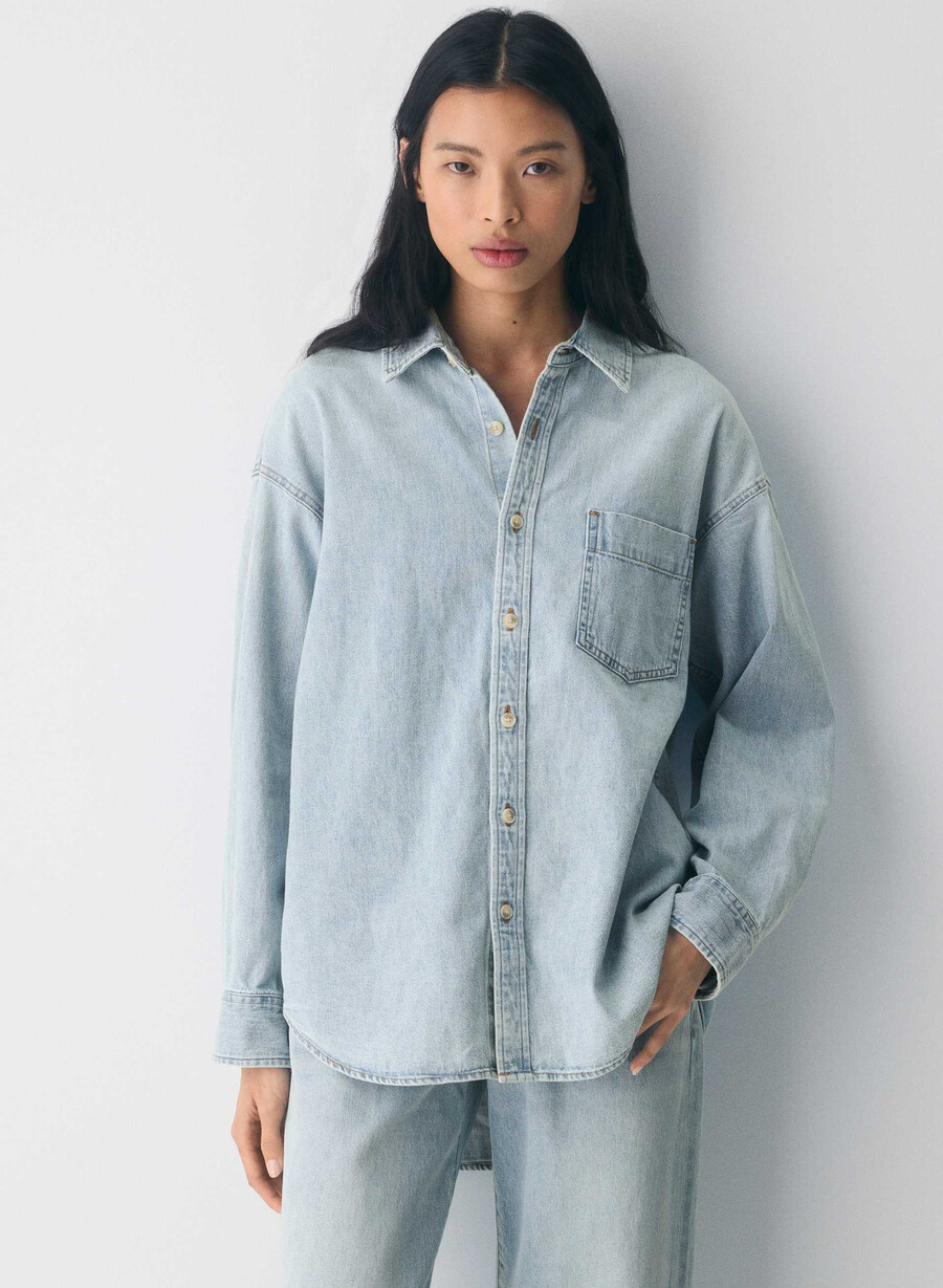 cămașă confortabilă din denim denim forum the 80s albastru intens 15 ani